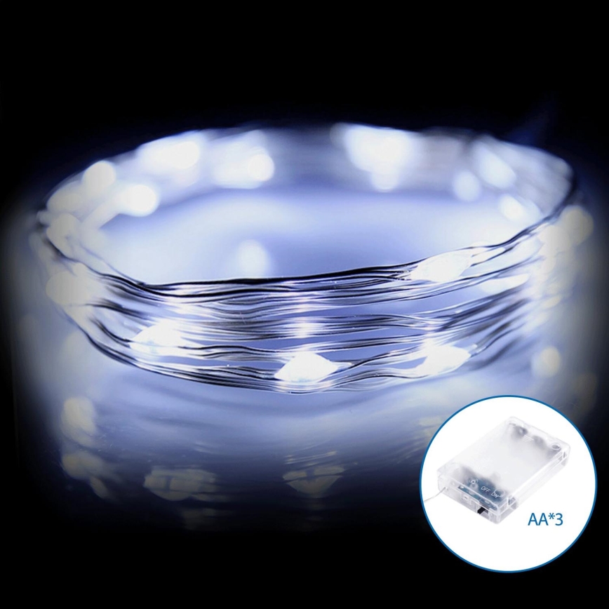 Aigostar - LED Božićne lampice 50xLED/3xAA 5,3m hladna bijela