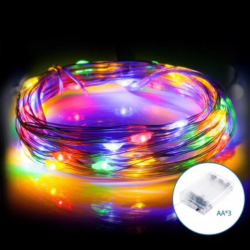 Aigostar - LED Božićne lampice 50xLED/3xAA 5,3m multicolor