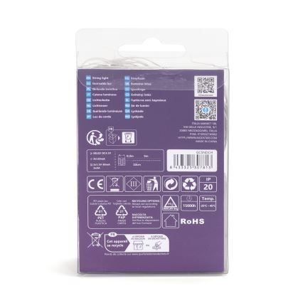 Aigostar - LED Božićne lampice 50xLED/3xAA 5,3m topla bijela