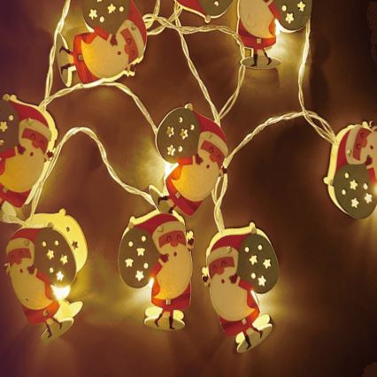 Aigostar - LED božićni lanac 10xLED/3xAA 1,5m topla bijela Djed Božićnjak