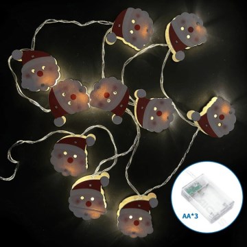 Aigostar - LED božićni lanac 20xLED/3xAA 3m topla bijela Djed Božićnjak