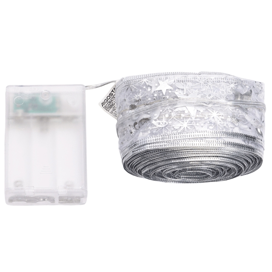 Aigostar - LED božićna girlanda 100xLED/3xAA 10 m topla bijela srebrna