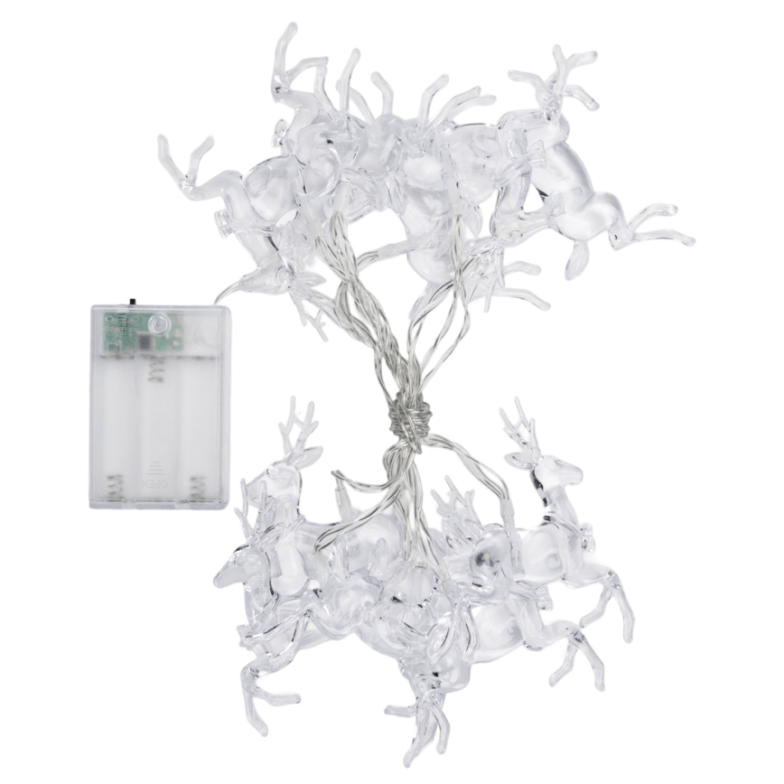 Aigostar - LED božićni niz 10xLED/3xAA 1,5m topla bijela, jelenski motiv