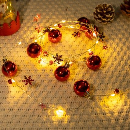 Aigostar - LED božićni lanac 20xLED/3xAA 2 m topla bijela