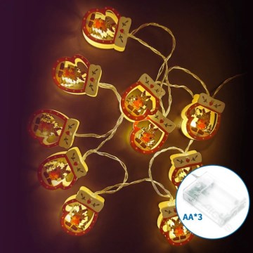 Aigostar - LED božićni niz 20xLED/3xAA 3m topla bijela rukavice