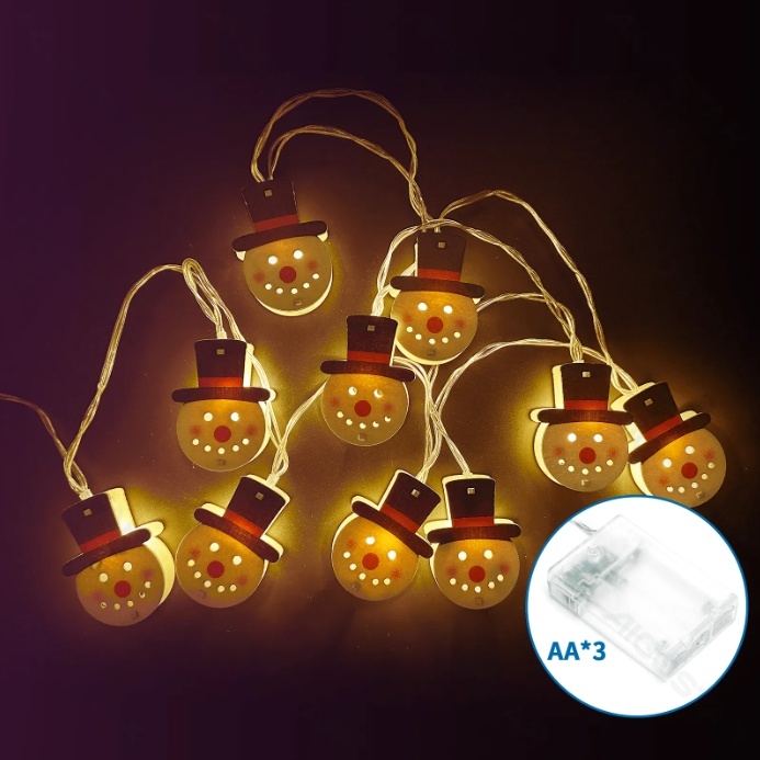 Aigostar - LED božićni niz 20xLED/3xAA 3m topla bijela snjegović