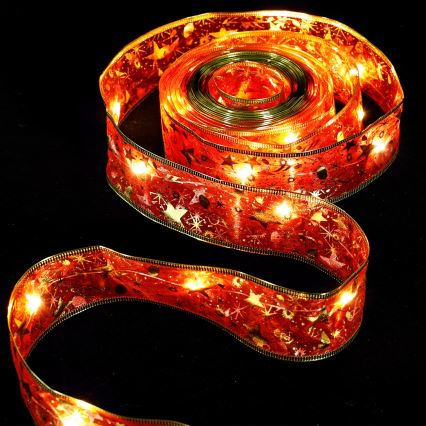 Aigostar - LED božićni niz 50xLED/3xAA, 5 m, topla bijela, crvena