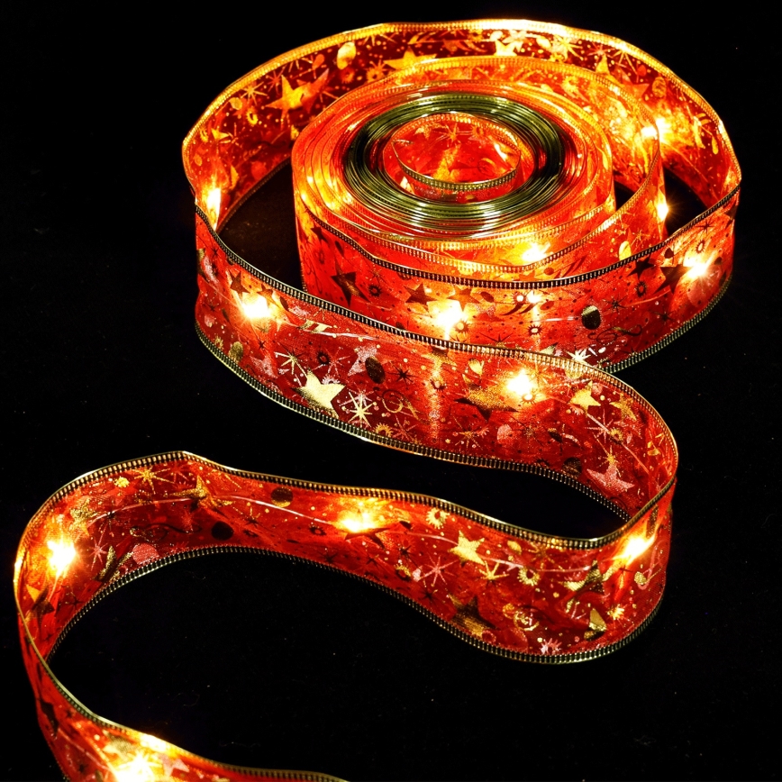 Aigostar - LED božićni niz 50xLED/3xAA, 5 m, topla bijela, crvena