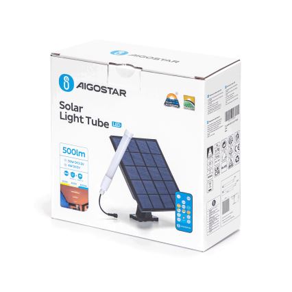 Aigostar - LED Prigušiva cijev sa solarnim panelom LED/3,2V 3000K/4000K/6500K IP65 + daljinski upravljač