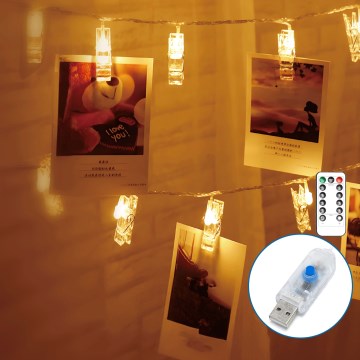 Aigostar - LED Dekorativni lanac 20xLED/5W/USB 6 m topla bijela