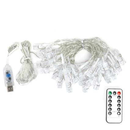 Aigostar - LED dekorativni lanac 40xLED/5W/USB 9 m topla bijela