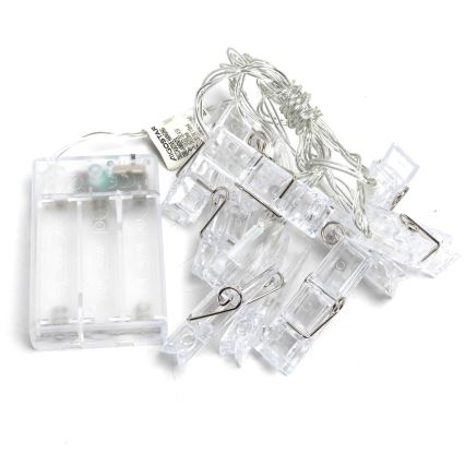 Aigostar - LED dekorativni niz sa štipaljkama 20xLED/3xAA 3,3 m topla bijela