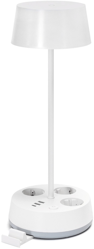 Aigostar - LED Dimmable stolna lampa s utičnicama i USB LED/4,6W/230V 3000/4000/6500K bijela