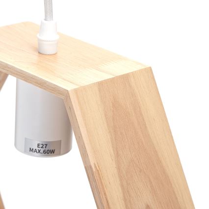 Aigostar - LED drveni luster na sajli 1xE27/9W/230V 2200K borovina