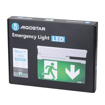 Aigostar - LED Nuzno svjetlo EMERGENCY EXIT LED/3,6W/230V 6500K 500mAh