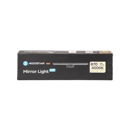 Aigostar - LED kupaonsko osvjetljenje za ogledalo LED/8W/230V 4000K 40 cm IP44 crna