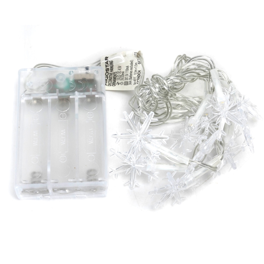 Aigostar - LED lanac 10xLED/3xAA 1,5m topla bijela pahuljice