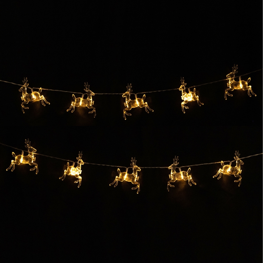 Aigostar - LED lanac 10xLED/3xAA 1,5m topla bijela u obliku jelena
