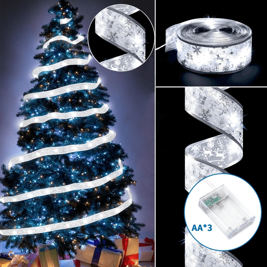 Aigostar - LED lanac 20xLED/3xAA 2 m topla bijela srebrna