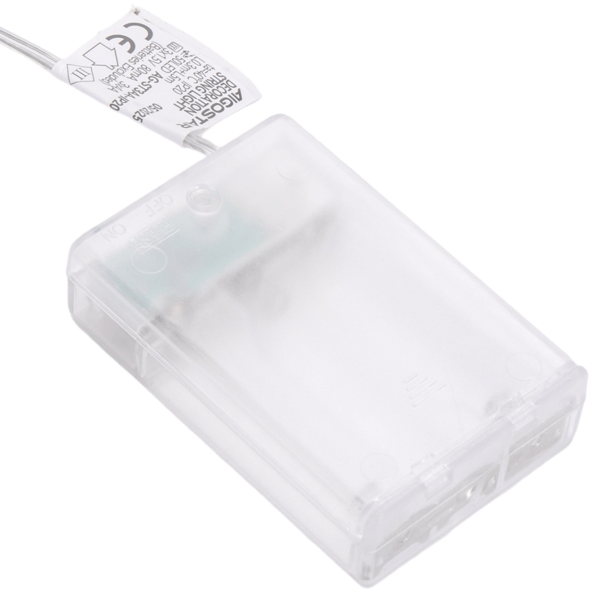 Aigostar - LED lanac 20xLED/3xAA 2 m topla bijela srebrna