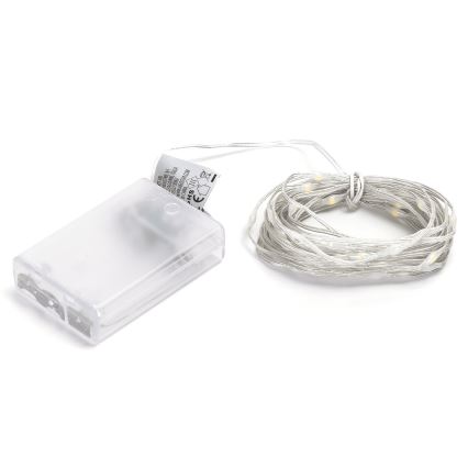 Aigostar - LED lanac 50xLED/3xAA 5,3m topla bijela