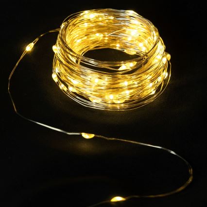 Aigostar - LED vanjska girlanda 50xLED/8 funkcija 3xAA 5,3 m topla bijela