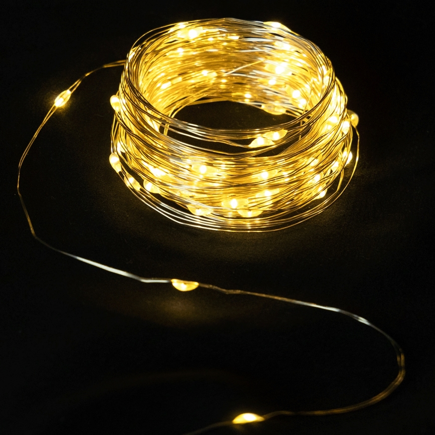 Aigostar - LED vanjska girlanda 50xLED/8 funkcija 3xAA 5,3 m topla bijela