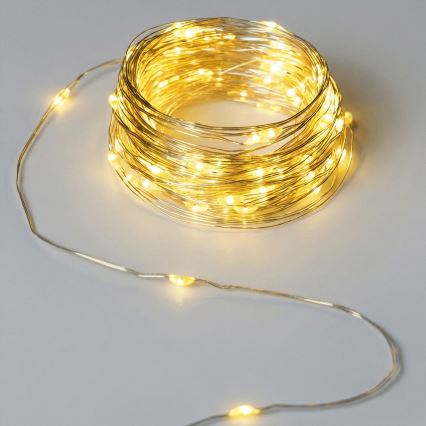 Aigostar - LED vanjska girlanda 50xLED/8 funkcija 3xAA 5,3 m topla bijela