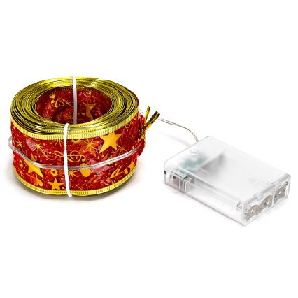 Aigostar - LED lanac 50xLED/3xAA 5m topla bijela crvena