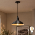 Aigostar - LED luster na sajli, 1x E27/60W/230V, promjer 36 cm, crne boje
