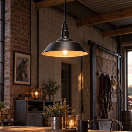 Aigostar - LED luster na sajli, 1x E27/60W/230V, promjer 36 cm, crne boje