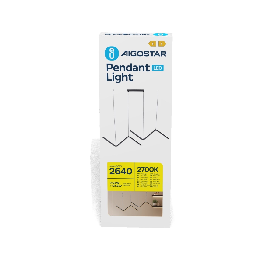 Aigostar - LED Luster na sajli LED/23W/230V 2700K