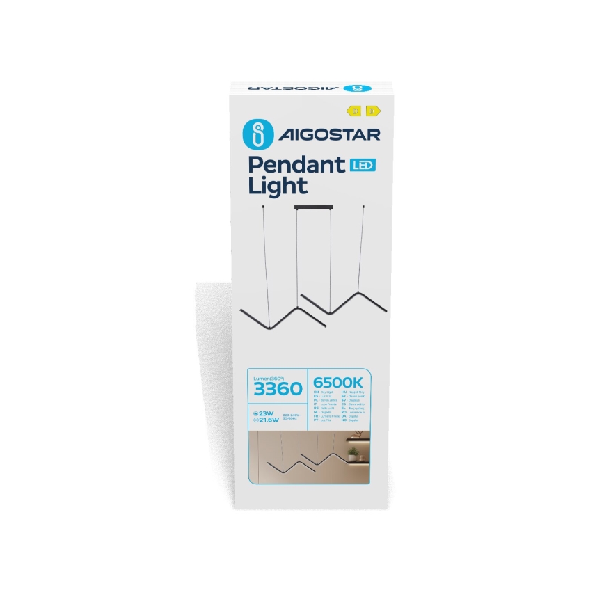 Aigostar - LED Luster na sajli LED/23W/230V 6500K