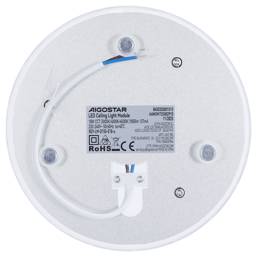 Aigostar - LED magnetni modul LED/18W/230V 3000/4000/6500K
