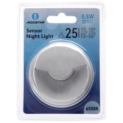 Aigostar - LED Noćno svjetlo sa senzorom za dan/noć LED/0,5W/230V 6500K