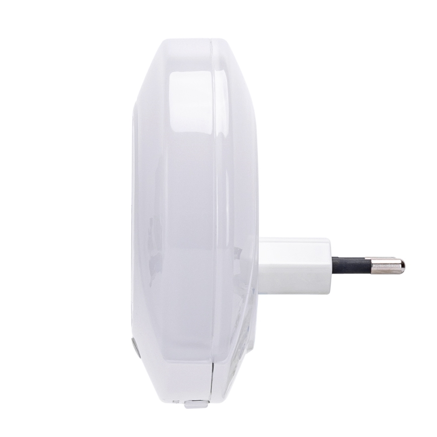 Aigostar - LED noćna svjetiljka sa senzorom sumraka za utičnicu s USB priključkom LED/0,4W/230V