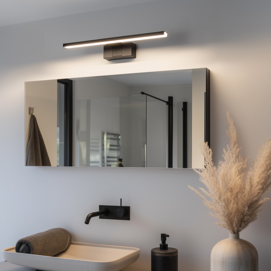 Aigostar - LED osvjetljenje za kupaonsko ogledalo LED/8W/230V 4000K 40 cm IP44 crno