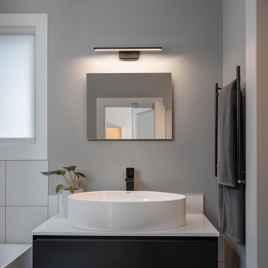 Aigostar - LED osvjetljenje za kupaonsko ogledalo LED/8W/230V 4000K 40 cm IP44 crno