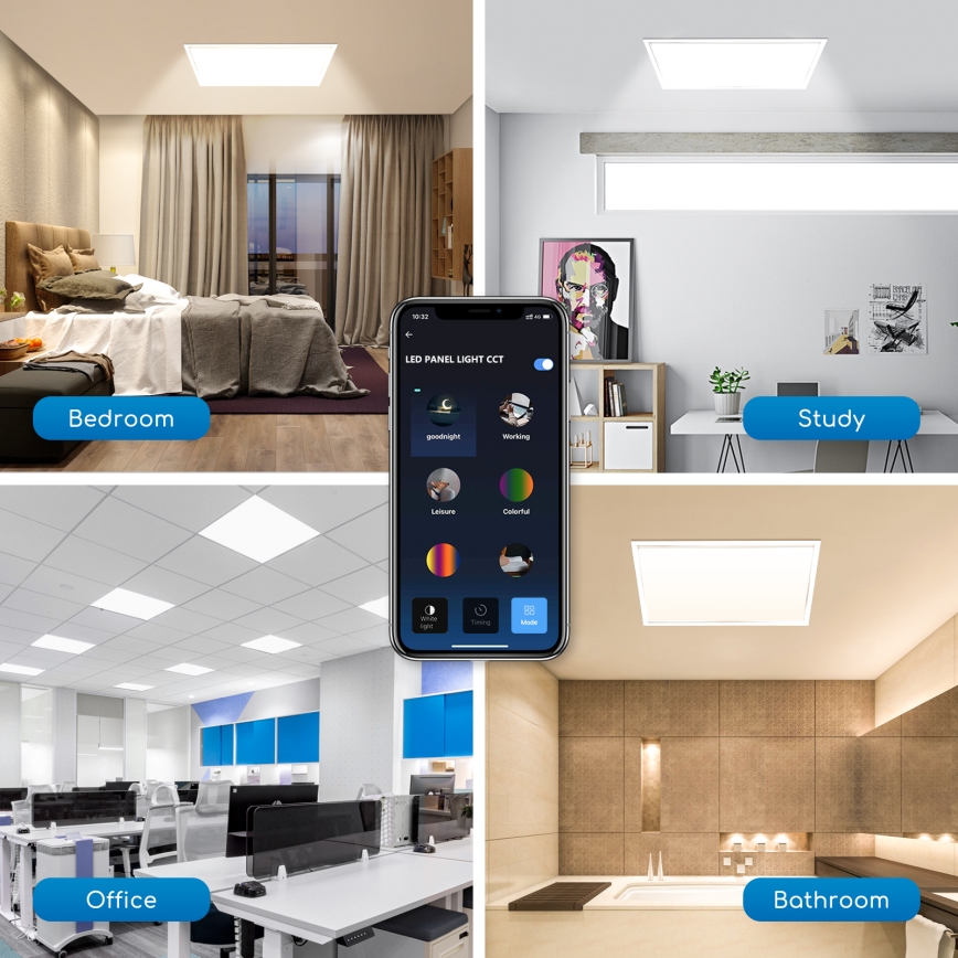 Aigostar - LED panel za spušteni strop s mogućnošću prigušivanja 32W/230V Wi-Fi 60x60 cm