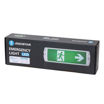 Aigostar - LED Panik svjetiljka EMERGENCY EXIT LED/4W/230V IP65 6500K 600mAh