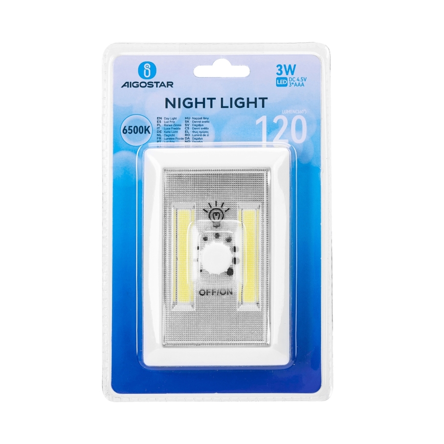 Aigostar - LED Prenosna noćna svjetiljka LED/3xAAA 6500K