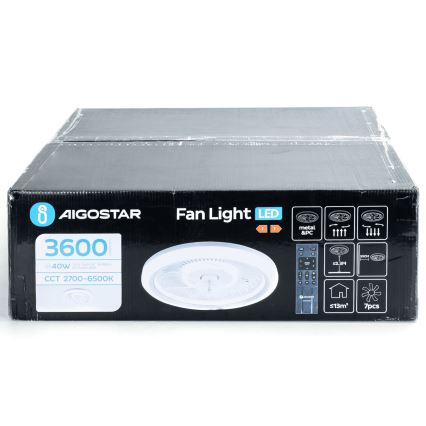 Aigostar - LED Prigušiva stropna ventilator LED/40W/230V 2700/4000/6500K pr. 50 cm + daljinski upravljač bijela