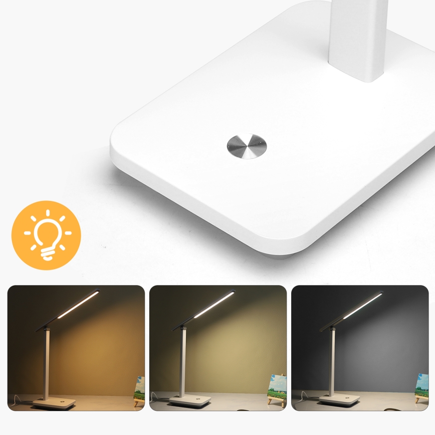 Aigostar - LED Prigušiva punjiva stolna lampa LED/5W/5V 3000-6500K bijela/crna