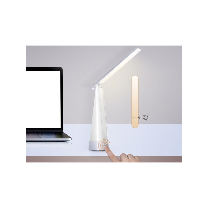 Aigostar - LED Prigušiva punjiva stolna lampa LED/7W/5V 4000K 4400 mAh bijela