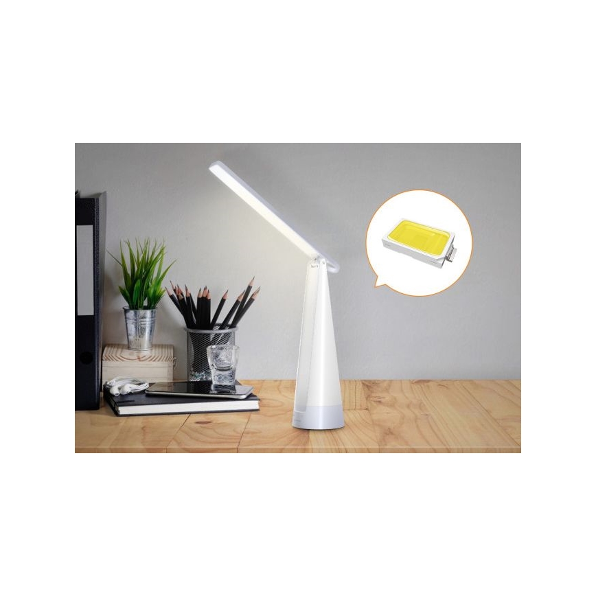 Aigostar - LED Prigušiva punjiva stolna lampa LED/7W/5V 4000K 4400 mAh bijela
