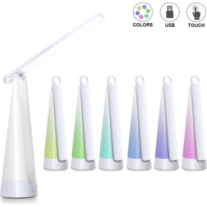 Aigostar - LED Prigušiva punjiva stolna lampa LED/7W/5V 4000K 4400 mAh bijela