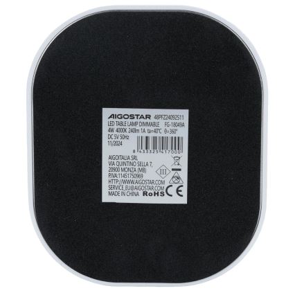 Aigostar - LED Prigušiva stolna lampa LED/4W/5V 4000K