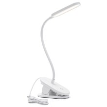 Aigostar - LED Prigušiva stolna lampa s kopčom LED/2,5W/5V bijela