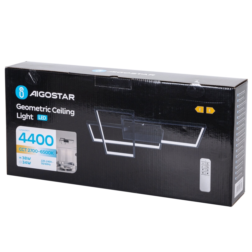 Aigostar - LED Prigušiva stropna svjetiljka LED/38W/230V 2700-6500K + daljinski upravljač