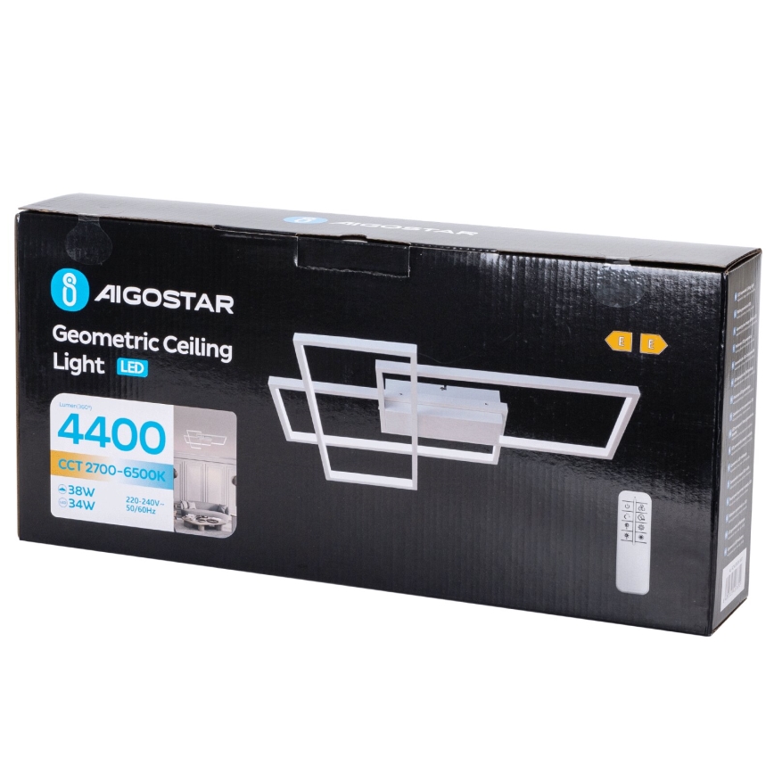 Aigostar - LED Prigušiva stropna svjetiljka LED/38W/230V 2700-6500K + daljinski upravljač